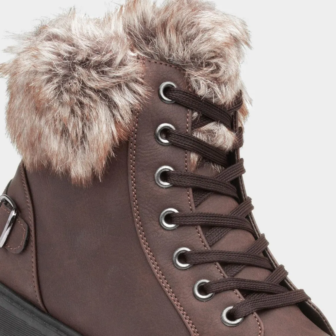 Lilley Maggie Womens Brown Lace Up Boot