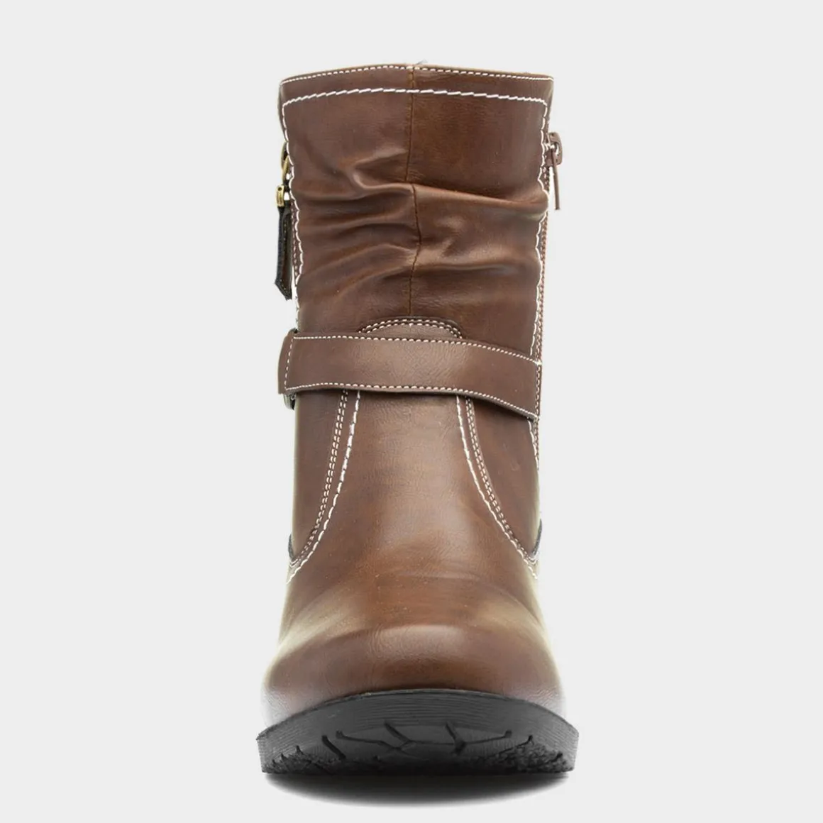 Lilley Marie Womens Brown Heeled Boot
