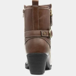 Lilley Marie Womens Brown Heeled Boot