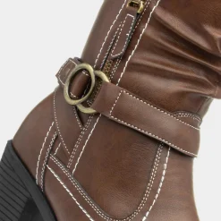Lilley Marie Womens Brown Heeled Boot