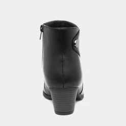 Lilley Mary Womens Black Heeled Ankle Boot