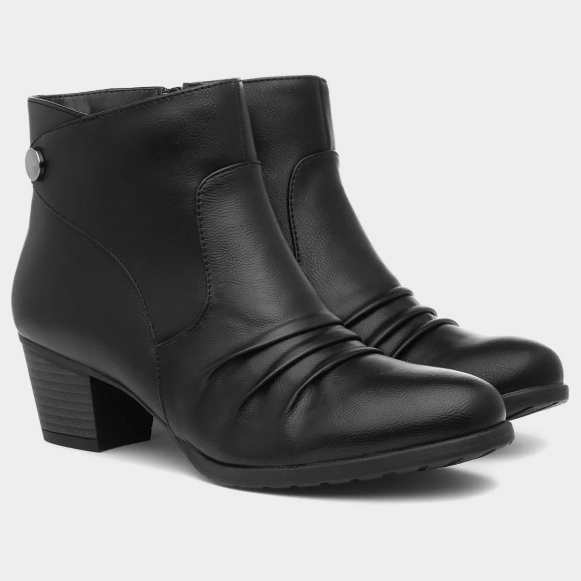 Lilley Mary Womens Black Heeled Ankle Boot
