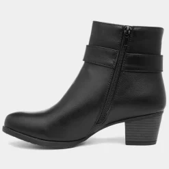 Lilley May Womens Black Heeled Ankle Boot