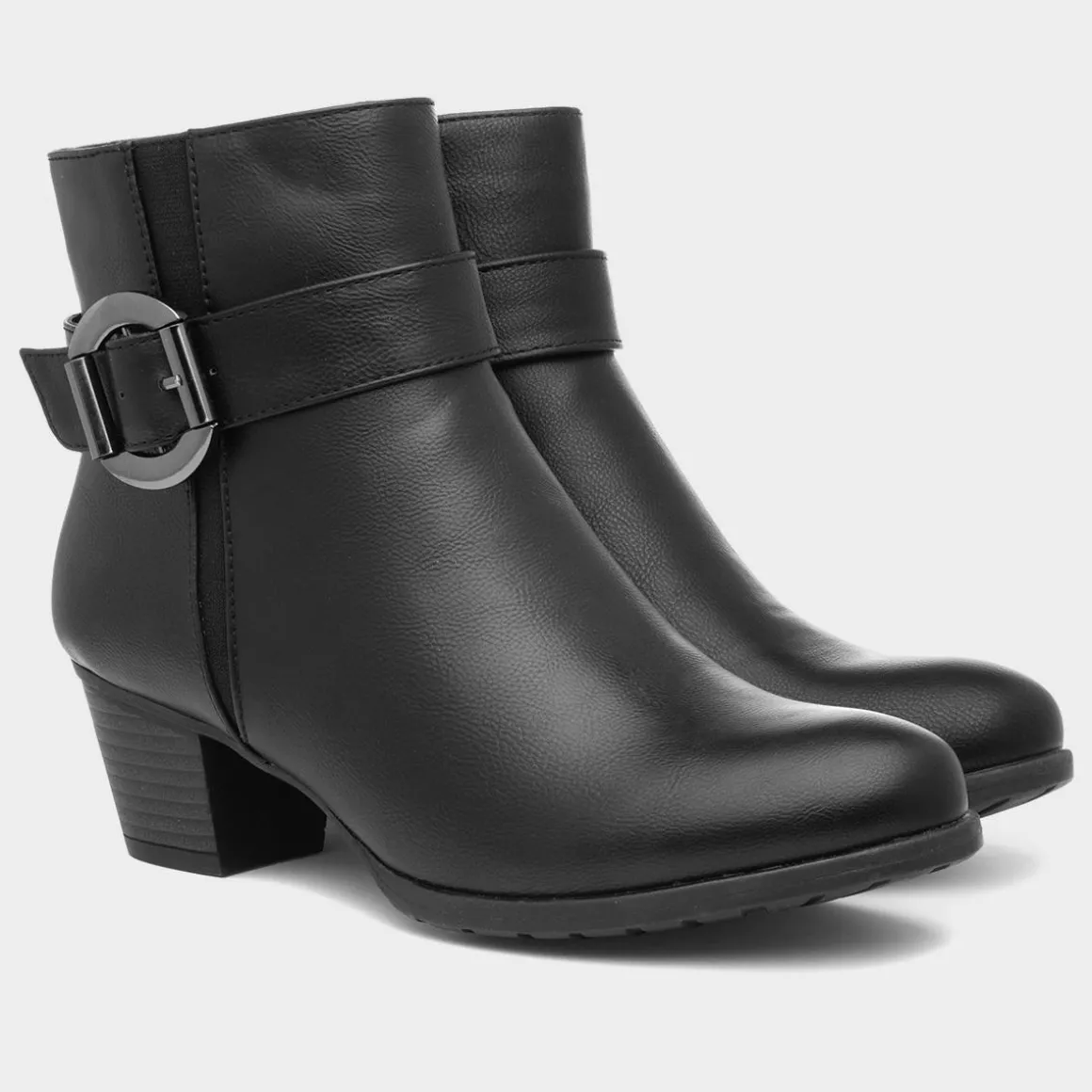Lilley May Womens Black Heeled Ankle Boot