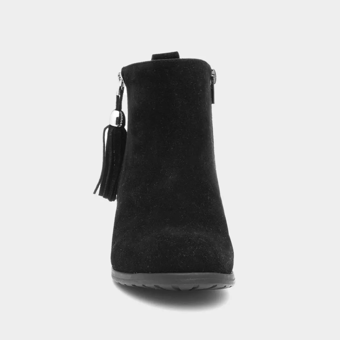 Lilley Mel Womens Black Faux Suede Heeled Boot
