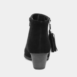 Lilley Mel Womens Black Faux Suede Heeled Boot