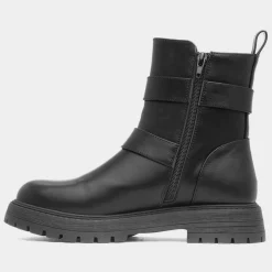 Lilley Mildrid Womens Black Chunky Ankle Boot