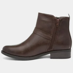 Lilley Mimi Womens Brown Flat Ankle Boot
