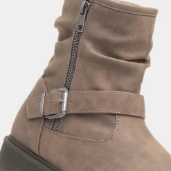 Lilley Miranda Womens Taupe Zip Up Boot