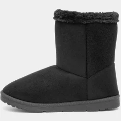 Lilley Moira Womens Black Faux Fur Ankle Boot