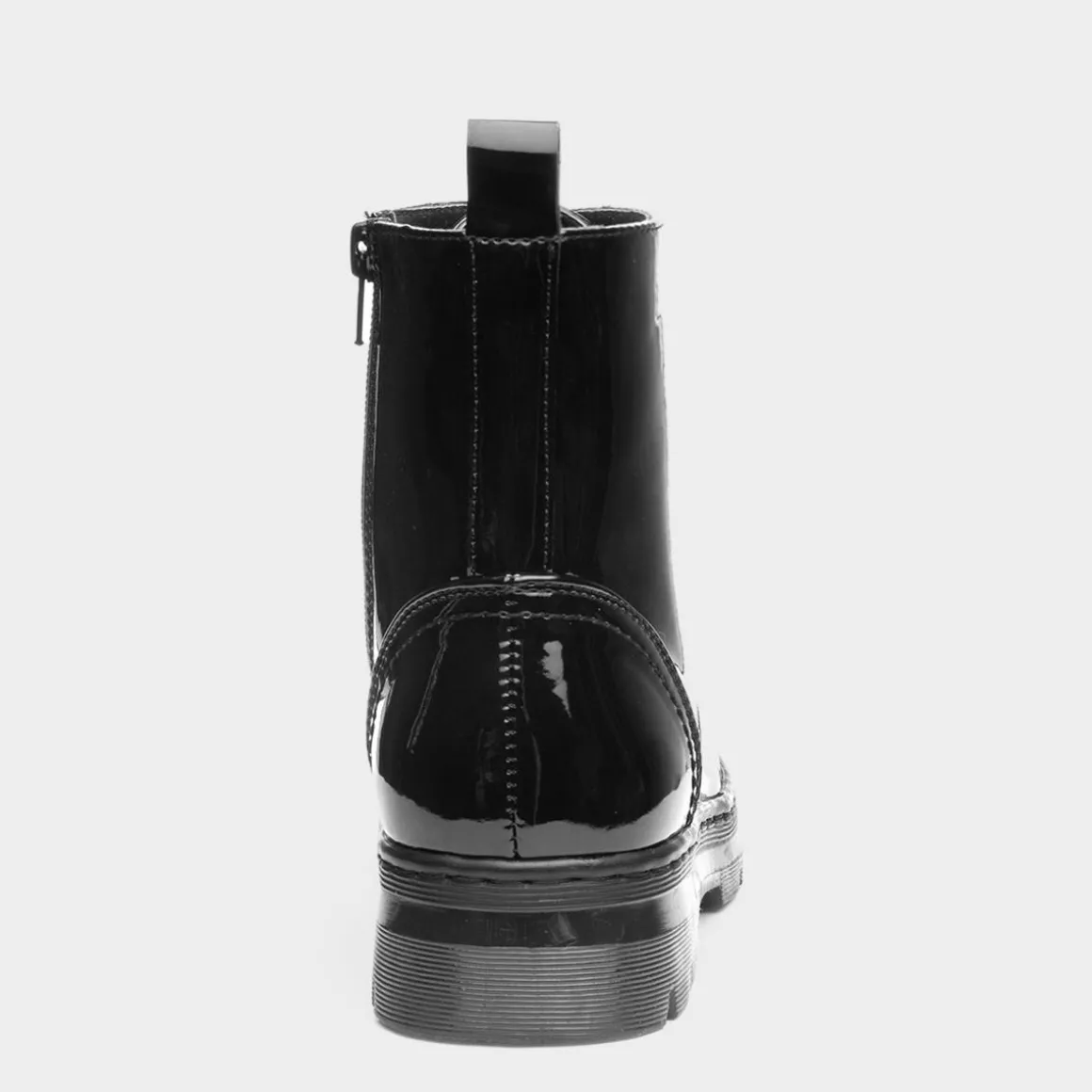 Lilley Monica Womens Black Patent Zip Up Boot