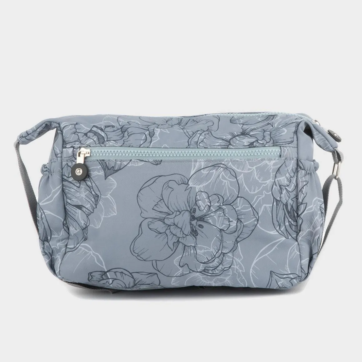 Lilley Opal Womens Grey Floral Cross Body Bag