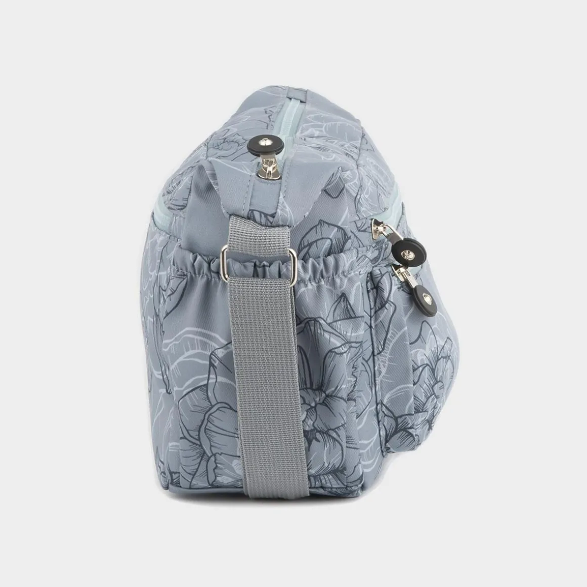 Lilley Opal Womens Grey Floral Cross Body Bag