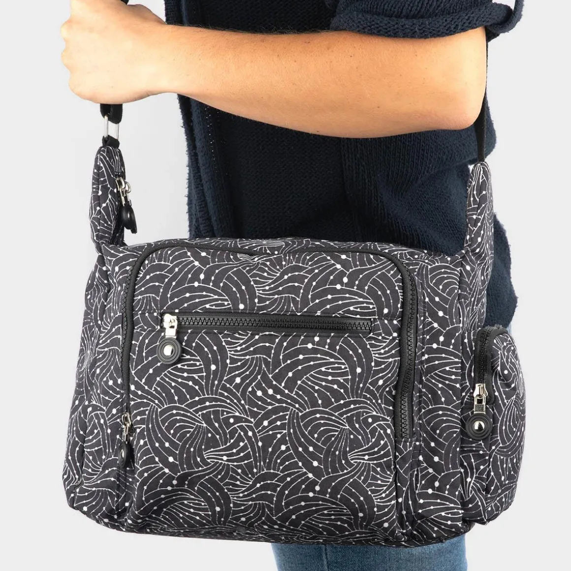 Lilley Orla Womens Black Printed Cross Body Bag
