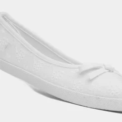Lilley Patsy Womens White Ballerina Canvas