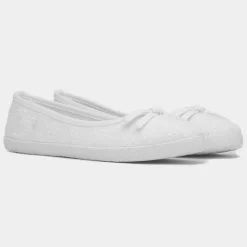 Lilley Patsy Womens White Ballerina Canvas
