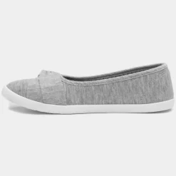 Lilley Pearl Womens Grey Jersey Slip On Canvas