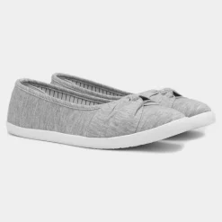 Lilley Pearl Womens Grey Jersey Slip On Canvas