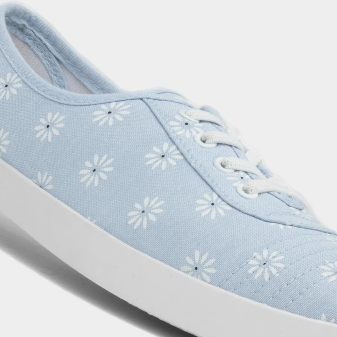 Lilley Pippa Womens Blue Daisy Print Canvas Shoe