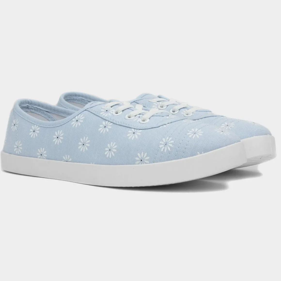 Lilley Pippa Womens Blue Daisy Print Canvas Shoe