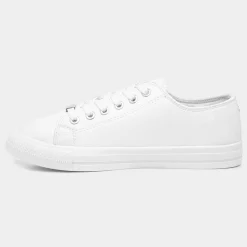 Lilley Polly Womens White Lace Up Casual Shoe