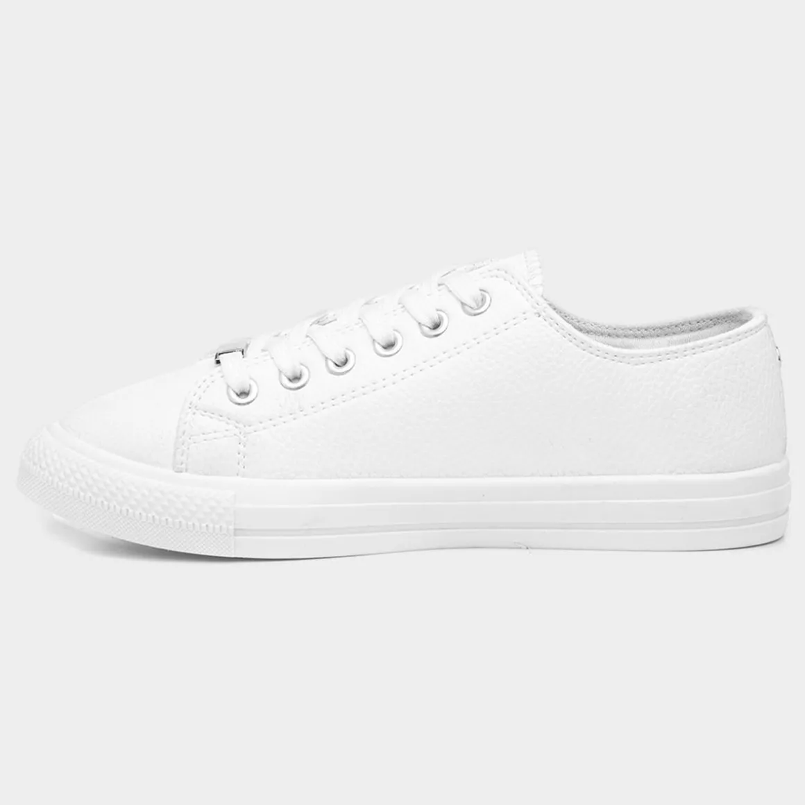 Lilley Polly Womens White Lace Up Casual Shoe