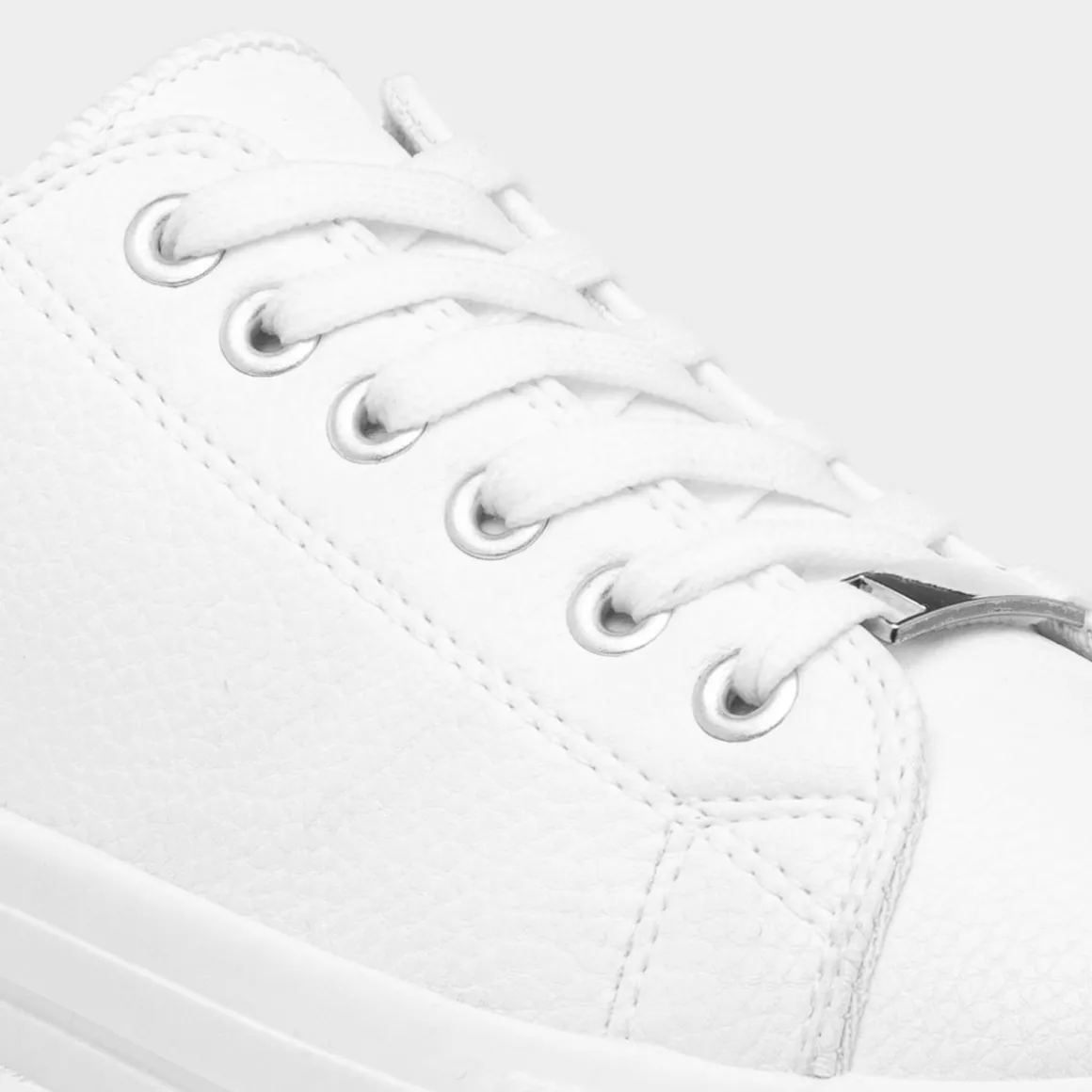 Lilley Polly Womens White Lace Up Casual Shoe