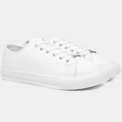 Lilley Polly Womens White Lace Up Casual Shoe