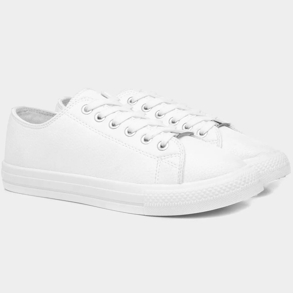 Lilley Polly Womens White Lace Up Casual Shoe
