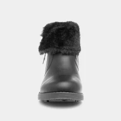 Lilley Raven Girls Black Faux Fur Ankle Boot