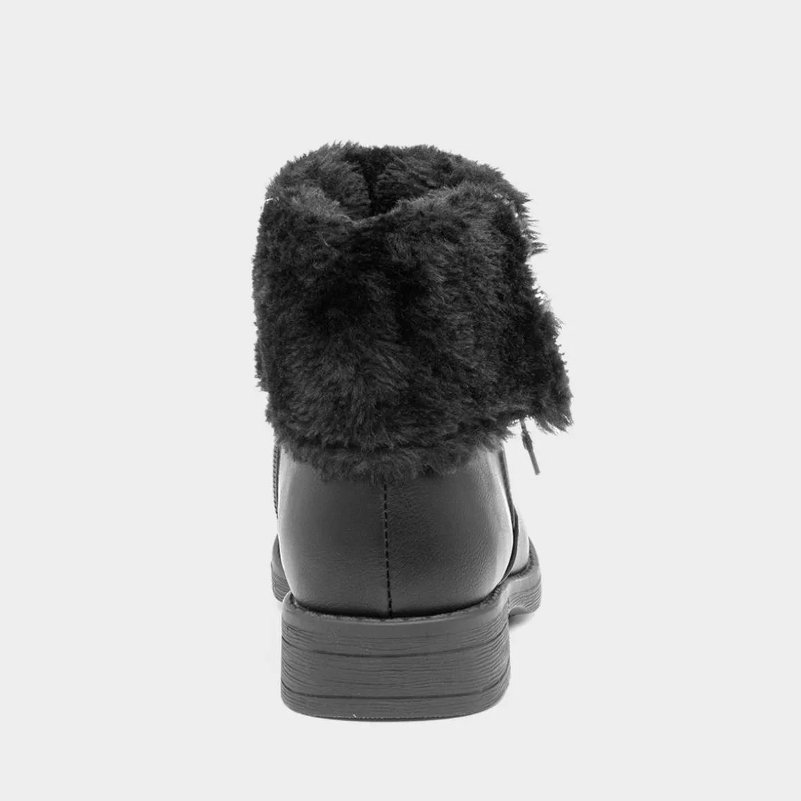 Lilley Raven Girls Black Faux Fur Ankle Boot