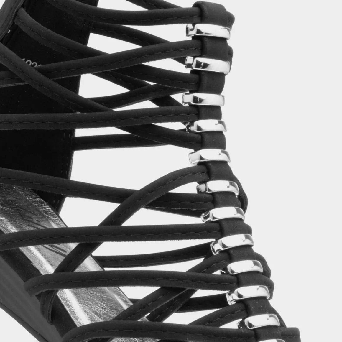 Lilley Sabrina Womens Black Wedge Strappy Sandal