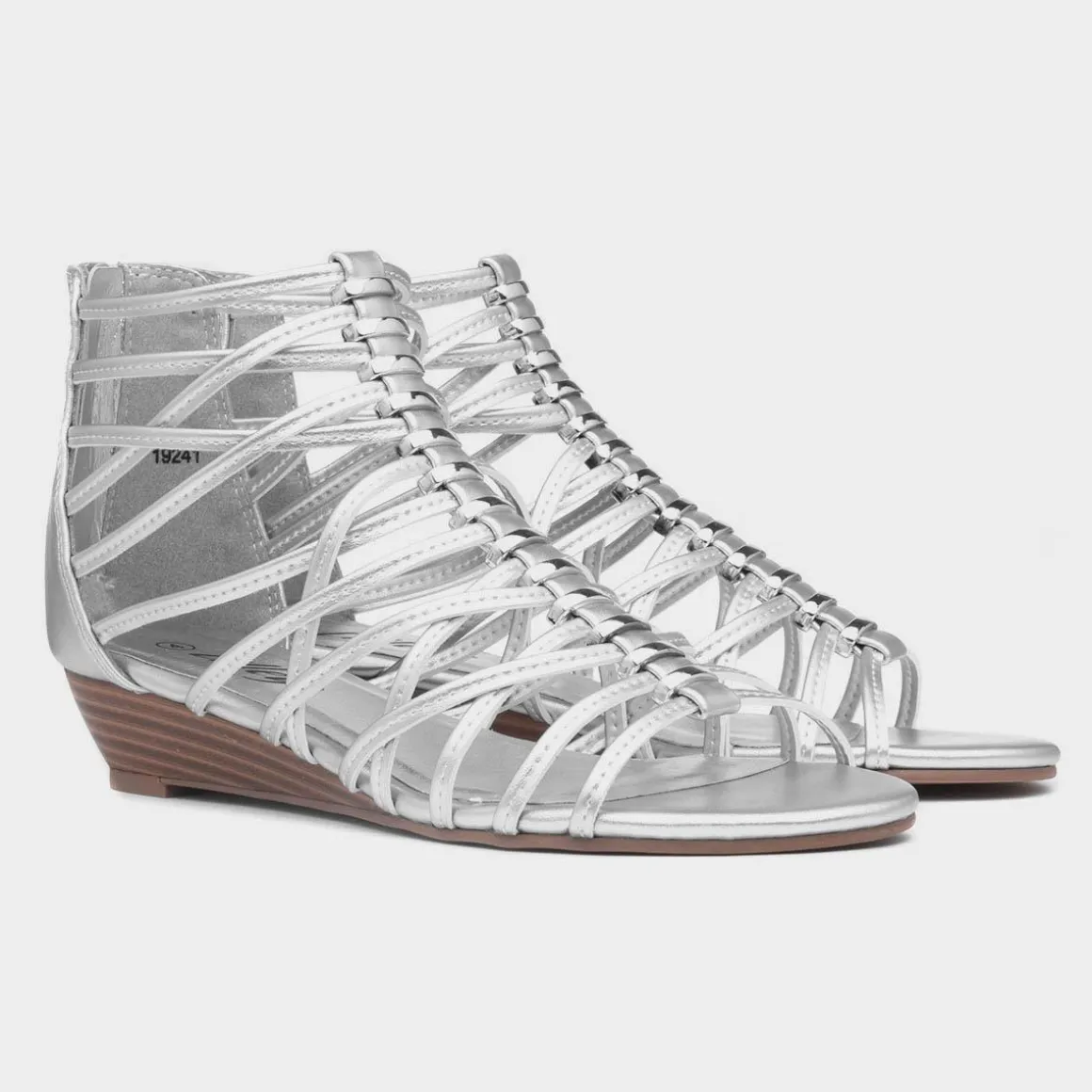 Lilley Sabrina Womens Metallic Strappy Sandal
