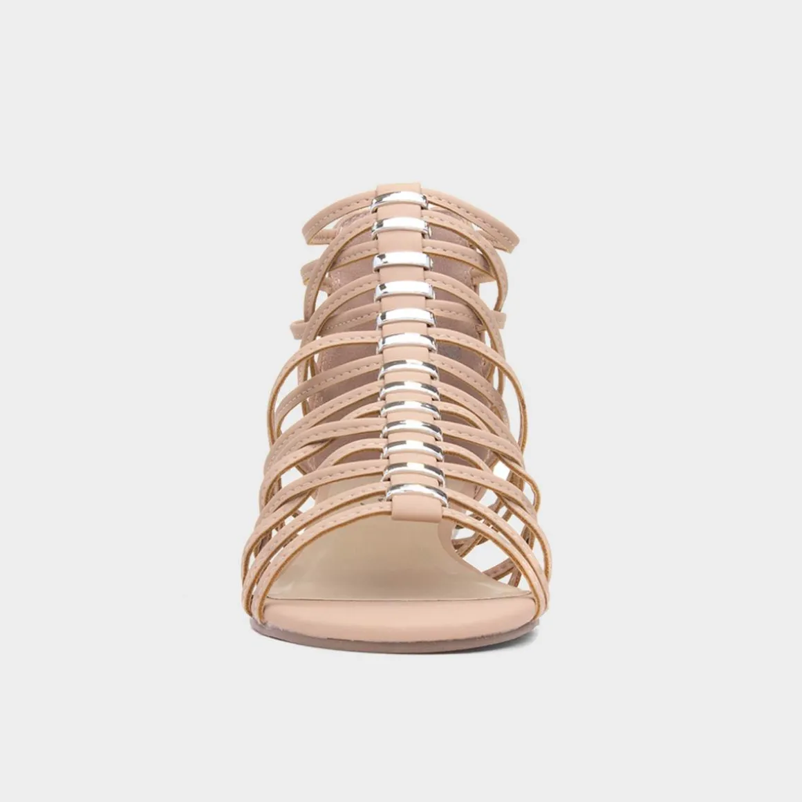 Lilley Sabrina Womens Nude Wedge Strappy Sandal