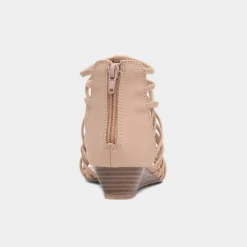 Lilley Sabrina Womens Nude Wedge Strappy Sandal