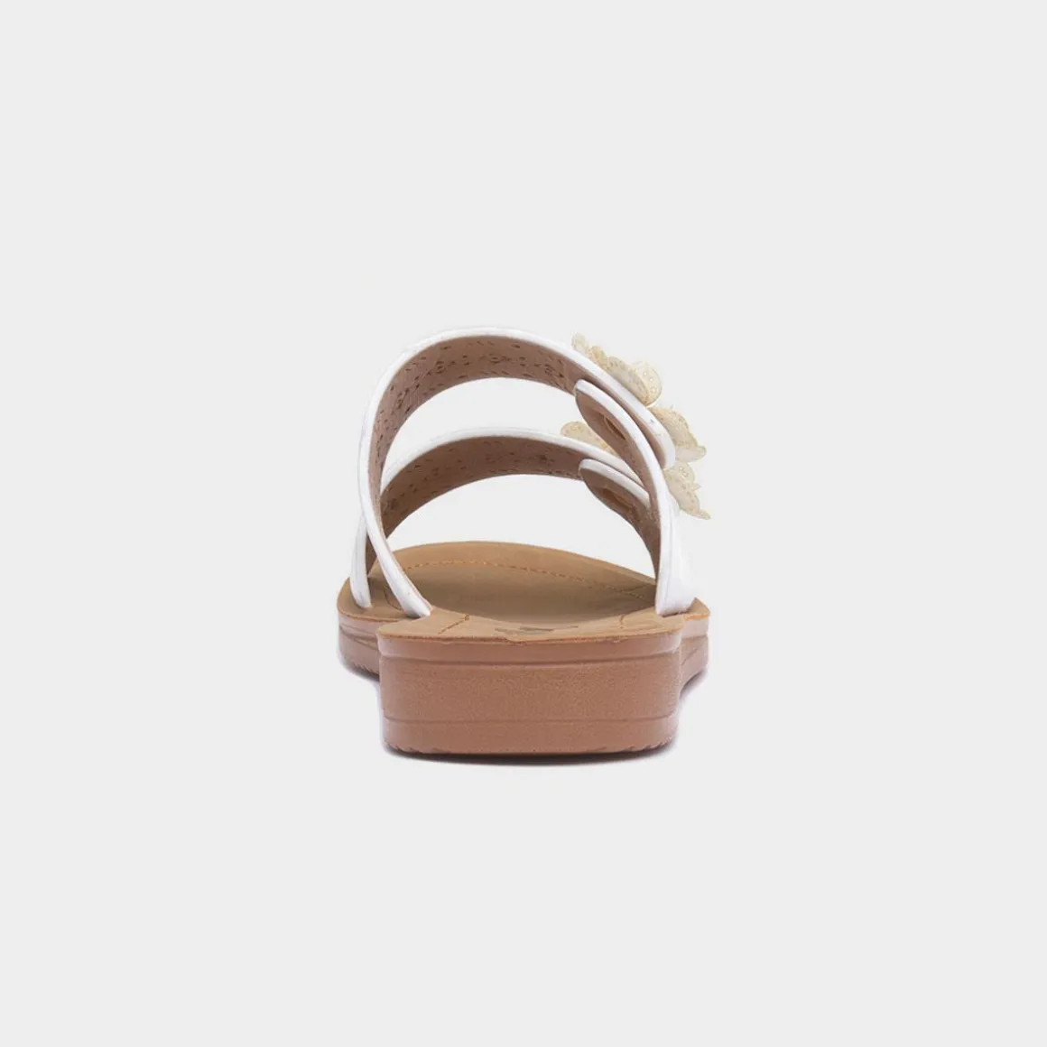 Lilley Sam Womens White Flower Mule Sandal