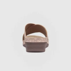 Lilley Sandra Womens Nude Wedge Mule Sandal