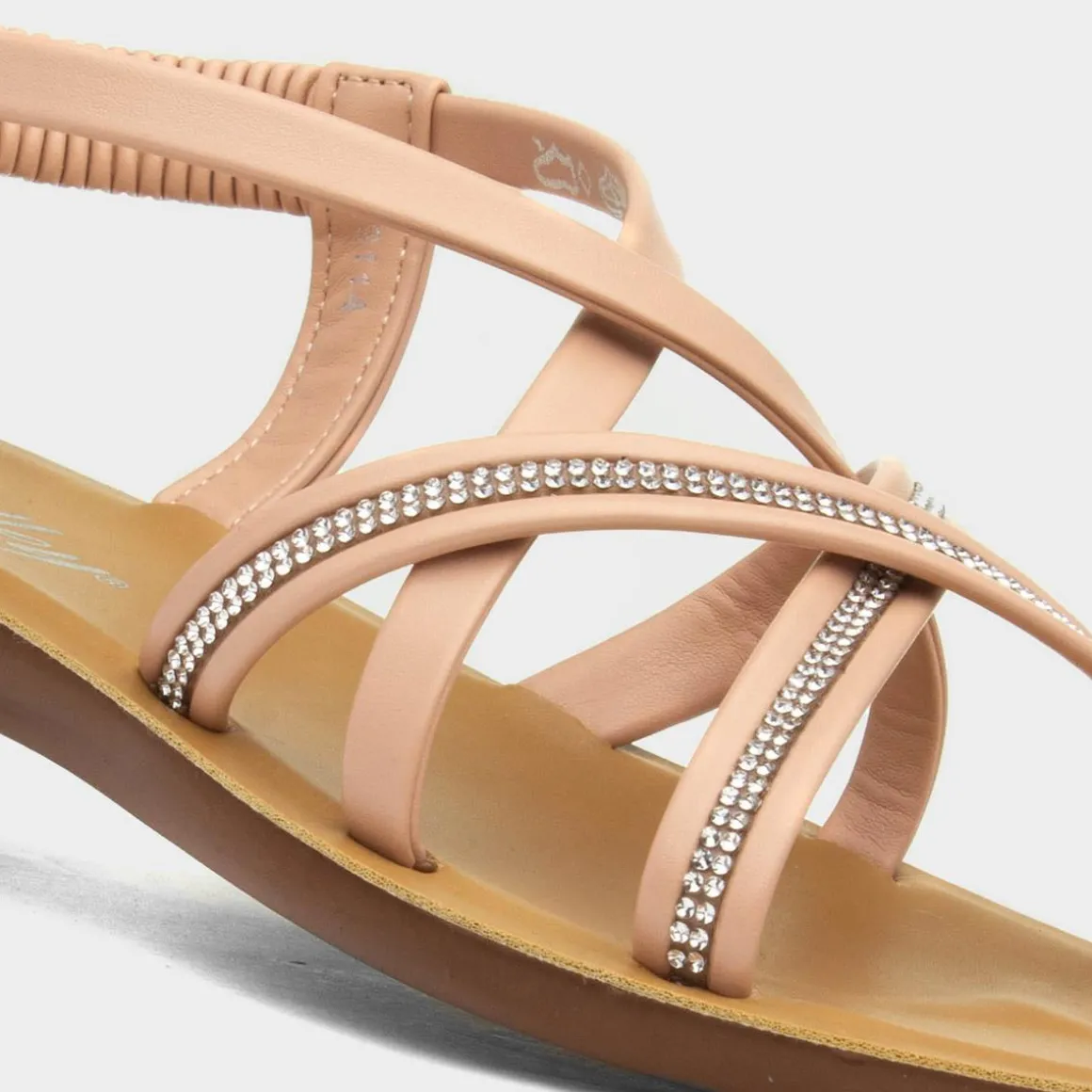 Lilley Sara Womens Nude Diamante Strappy Sandal