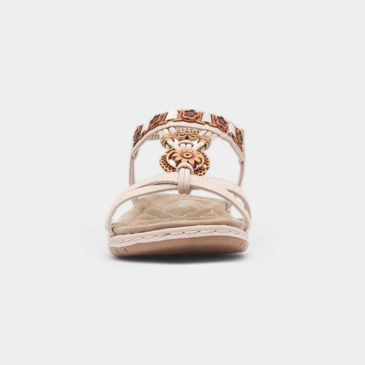 Lilley Saskia Womens Beige Beaded Sandal