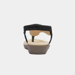 Lilley Savanna Womens Black Toe Post Sandal