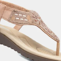 Lilley Savanna Womens Blush Toe Post Sandal