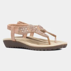 Lilley Savanna Womens Blush Toe Post Sandal