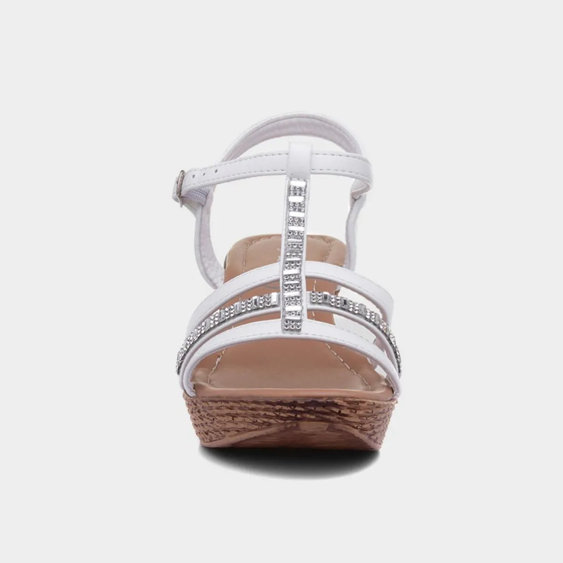 Lilley Scarlet Womens Wedge Sandal in White