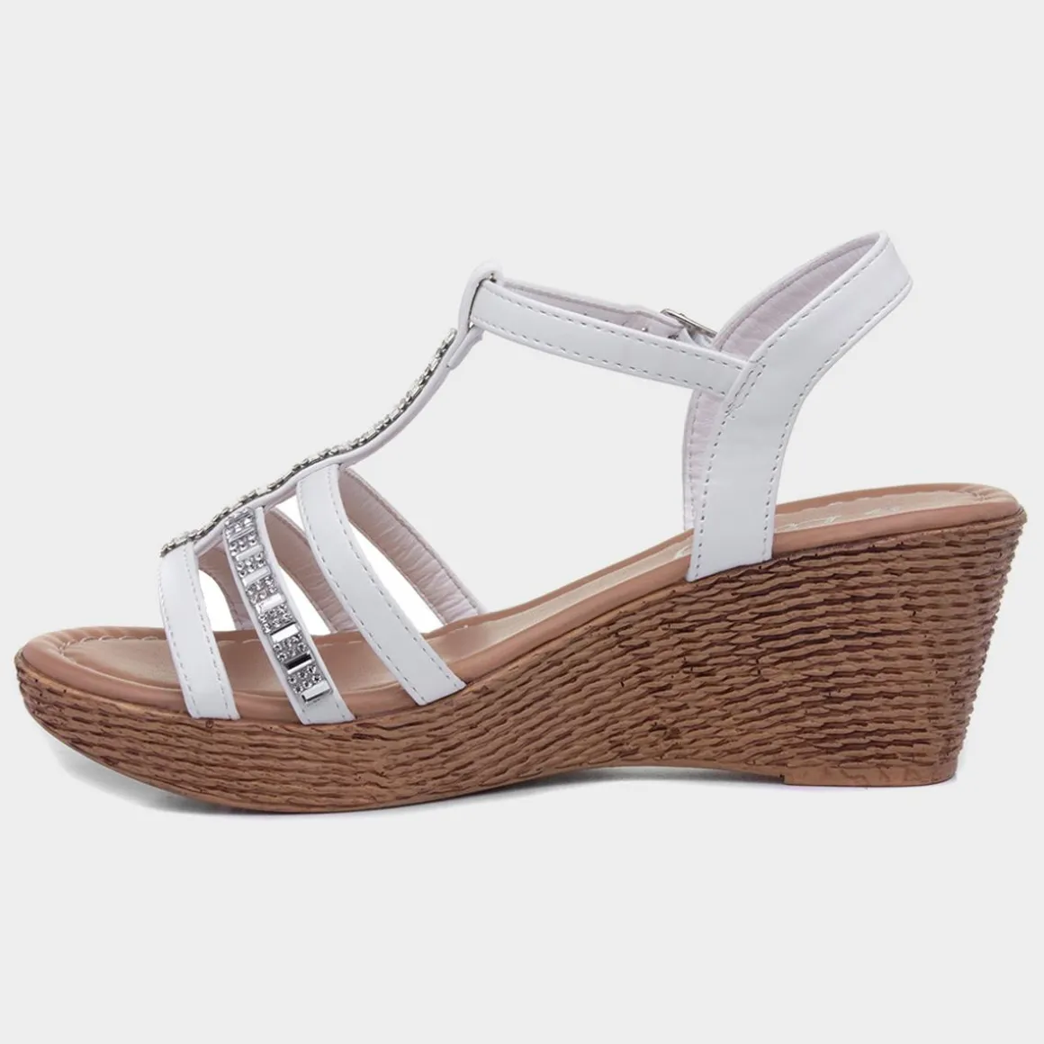 Lilley Scarlet Womens Wedge Sandal in White