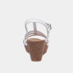 Lilley Scarlet Womens Wedge Sandal in White