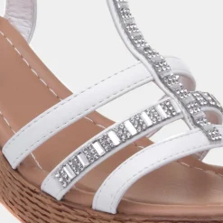 Lilley Scarlet Womens Wedge Sandal in White
