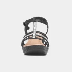 Lilley Scarlett Womens Black Wedge Sandal