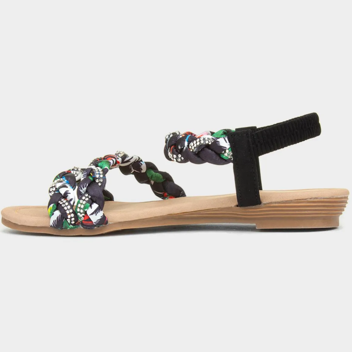 Lilley Selena Womens Black Strappy Ribbon Sandal