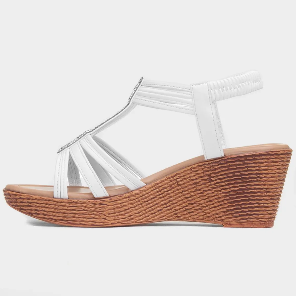 Lilley Shania Womens White Wedge Sandal
