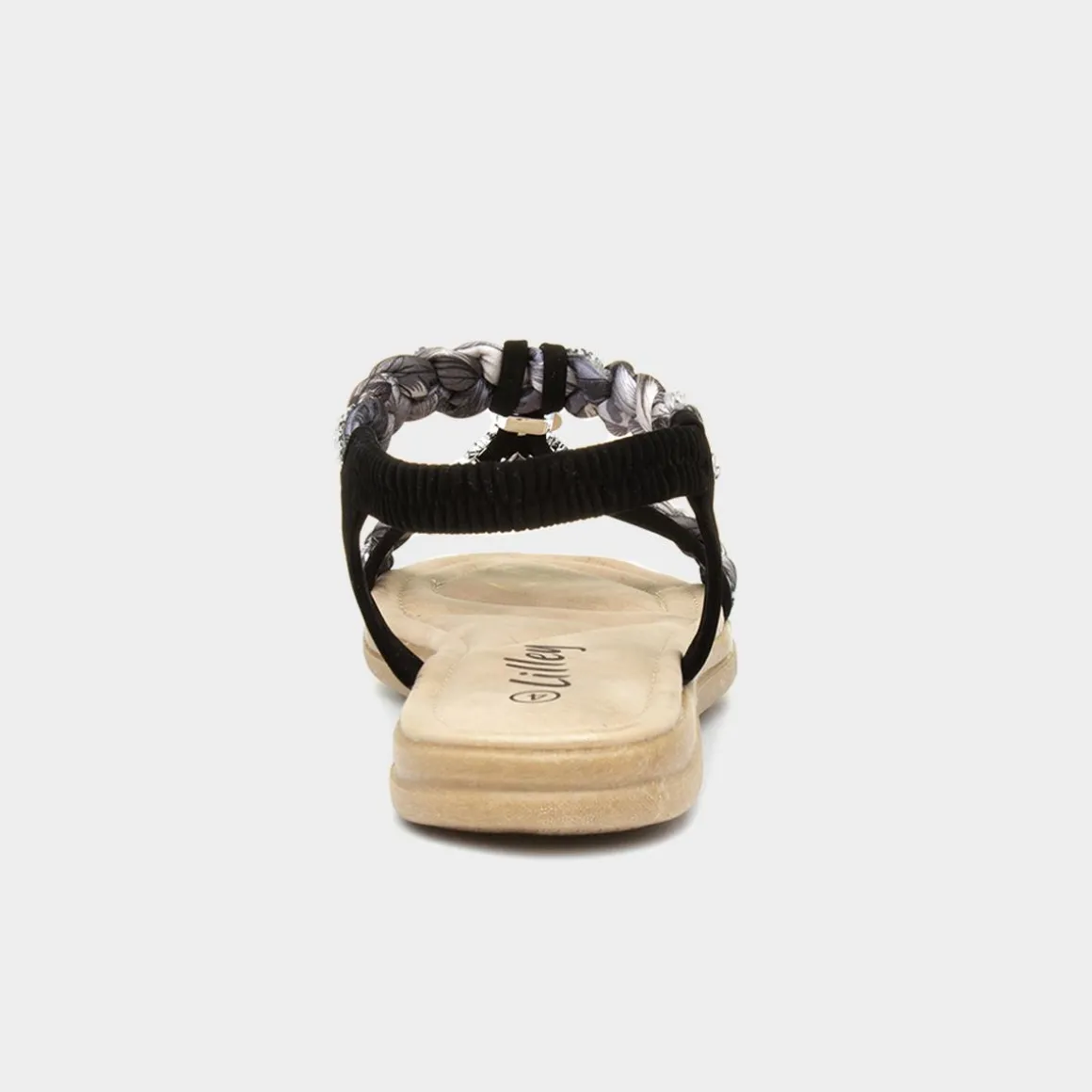 Lilley Simone Womens Black Ribbon Twist Sandal